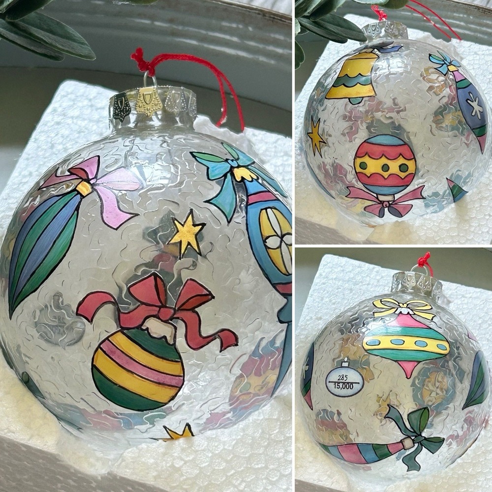 Limited Edition FIGI 4" Art Glass Hand Painted Ornament "Ornaments"
